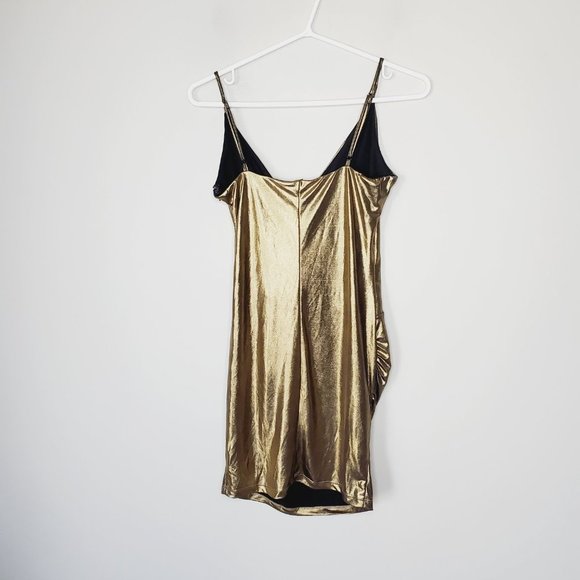 Guess Dress USA Faux Wrap Mini Party gold S - Picture 6 of 11